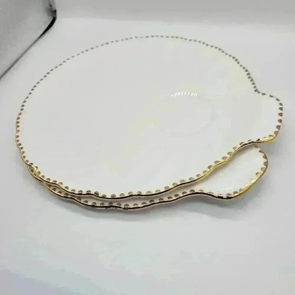 Vintage Set of 2 Gladstone Bone China Gold Trimmed Shell Plates 9" inches round - Picture 1 of 10
